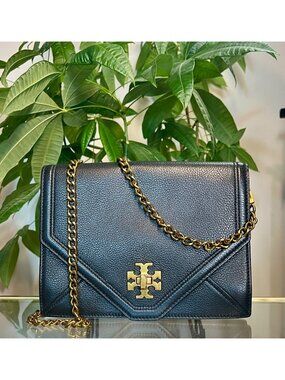 *** AUTHENTIC TORY BURCH BLACK LEATHER KIRA SHOULDER BAG/CROSSBODY